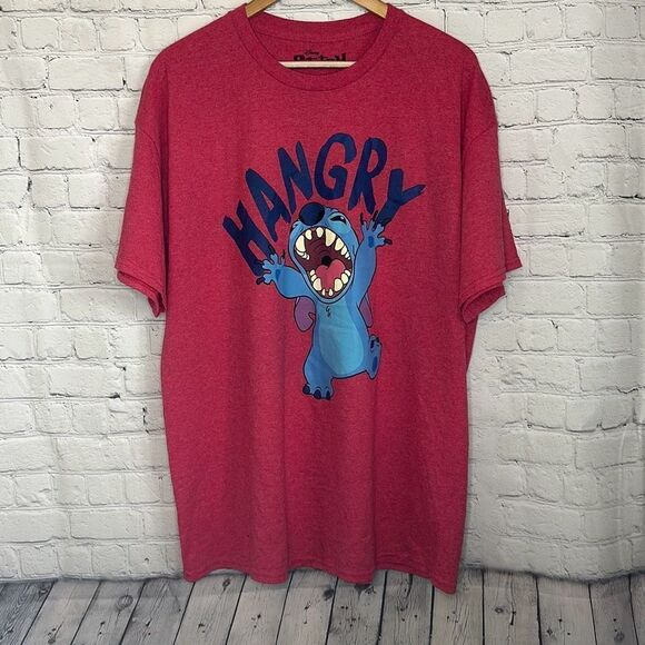 Disney Lilo & Stitch Hangry Red Tshirt size xl Short Sleeve - Picture 1 of 5